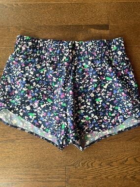Athletic Works Navy Multicolor Printed Women's Athletic Shorts